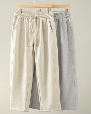 リネン混 イージースラックスパンツ 2色　A0203