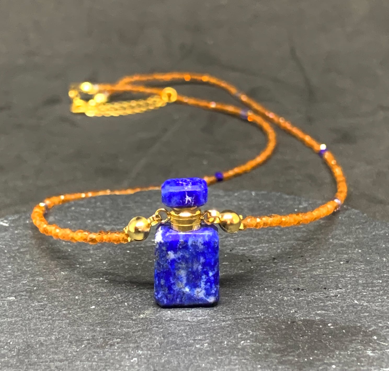 【新作】ラピスラズリ ミニパフュームボトル ペンダント
