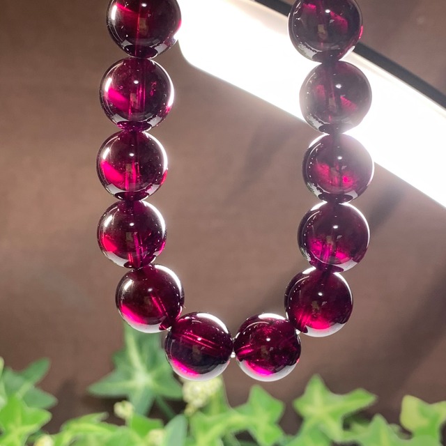 希少！ハイクオリティ♪大玉ロードライトガーネット ブレスレット