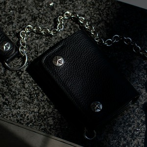 SILVER STAR CONCHO FLAP LEATHER HALF WALLET