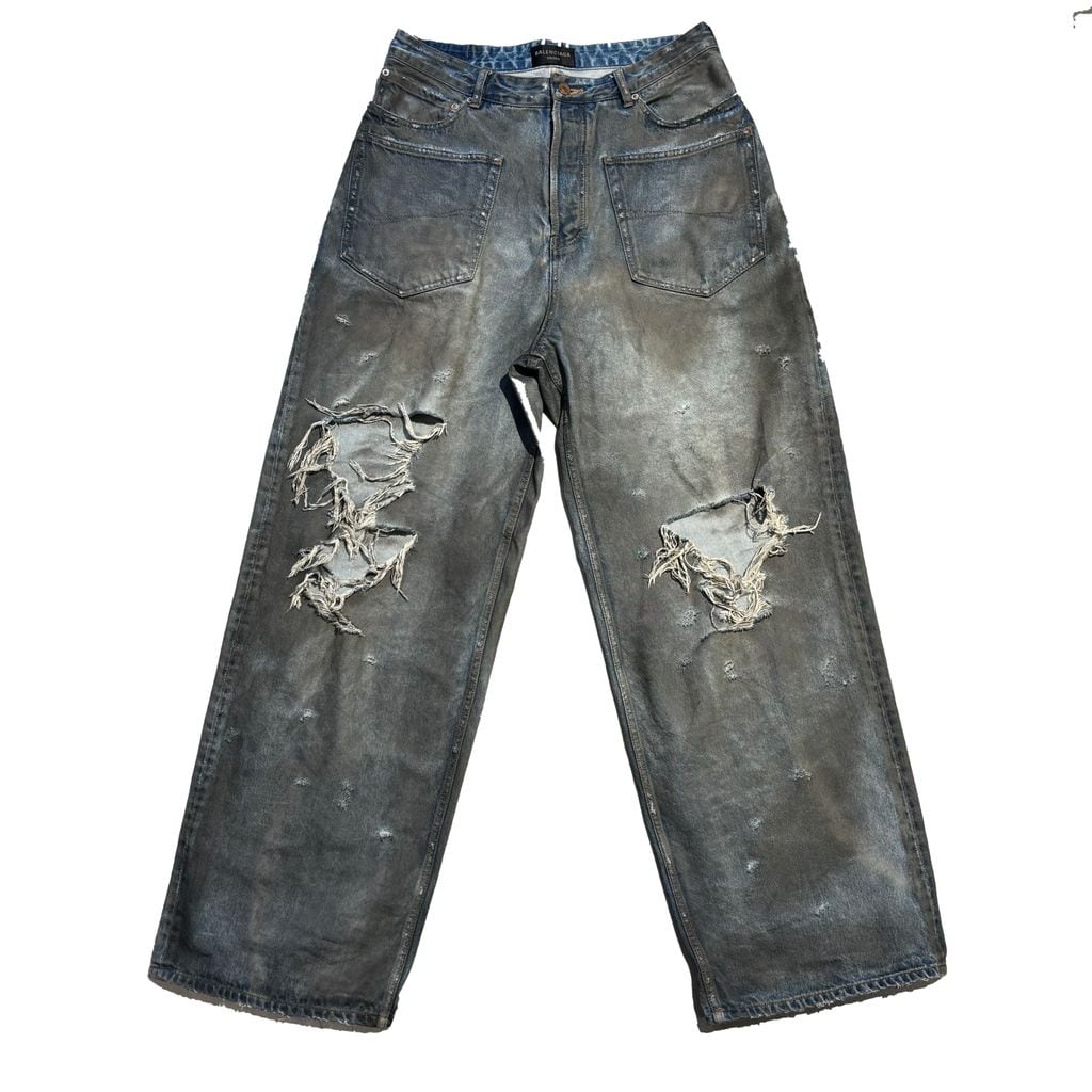 BALENCIAGA バレンシアガ 23AW PATCHED POCKET BAGGY JEANS ダメージ