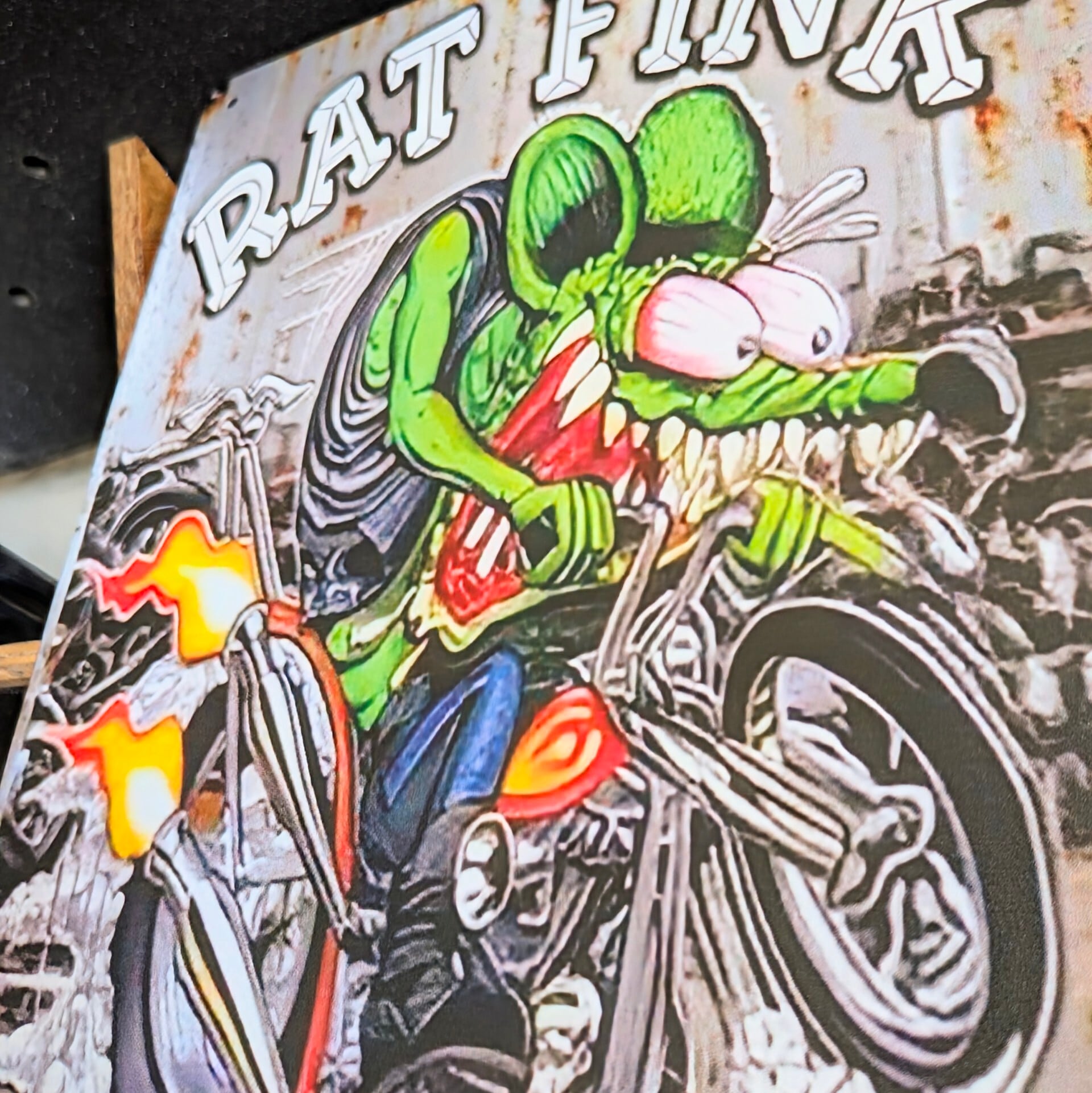 送料無料！ちょうどいいブリキ看板 【 RAT FINK ( ラットフィンク