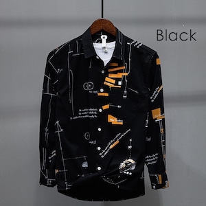 Long Sleeve Graphic Cotton Shirt / グラフィック コットン シャツ