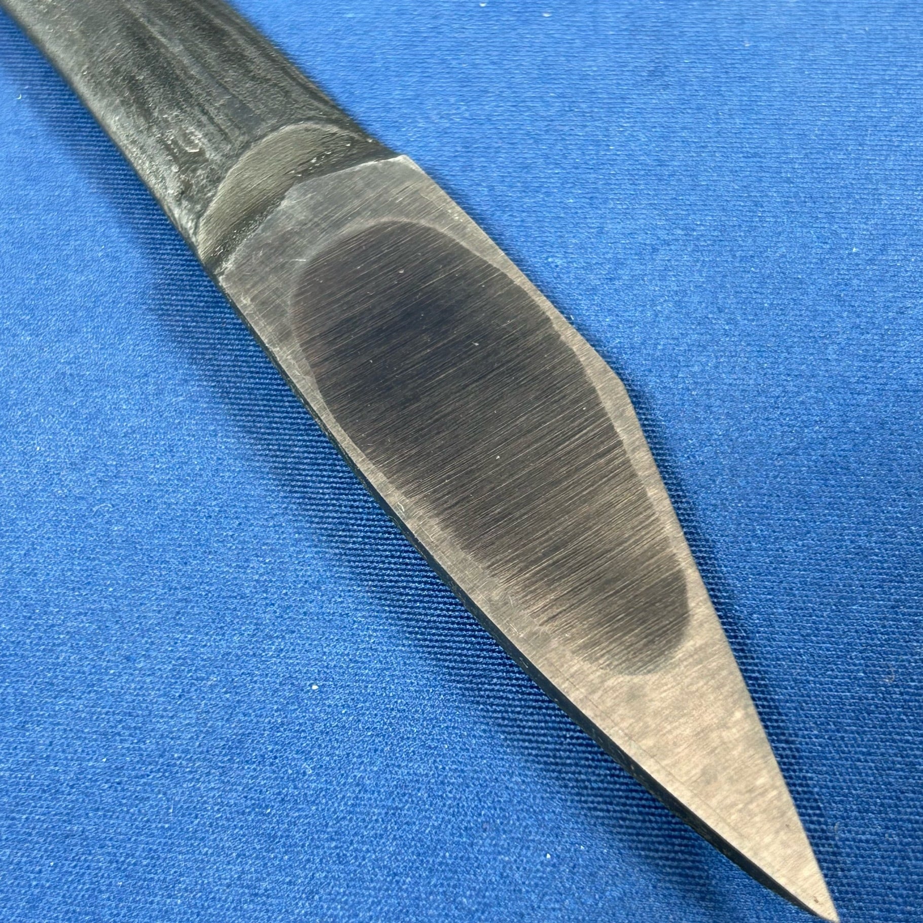 故)高木順一作 [清流 鮎/切出小刀] 全長194mm 刃幅50mm 桐箱付【長期