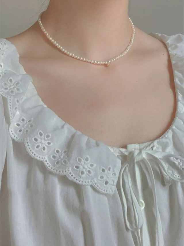 small pearl bead necklace  L0243
