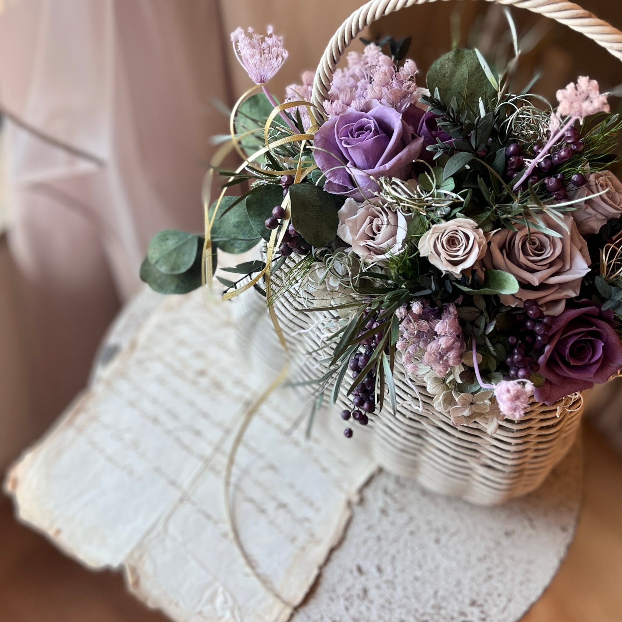 ドライフラワー】花束 スワッグ ブーケ black | プリザーブドフラワー