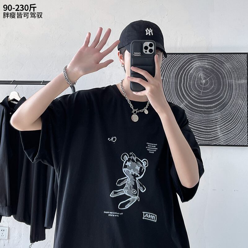 スタイルTシャツ サマートップス ルーズ 大きめサイズ 夏物 ヒップホッププラスサイズ83713707474