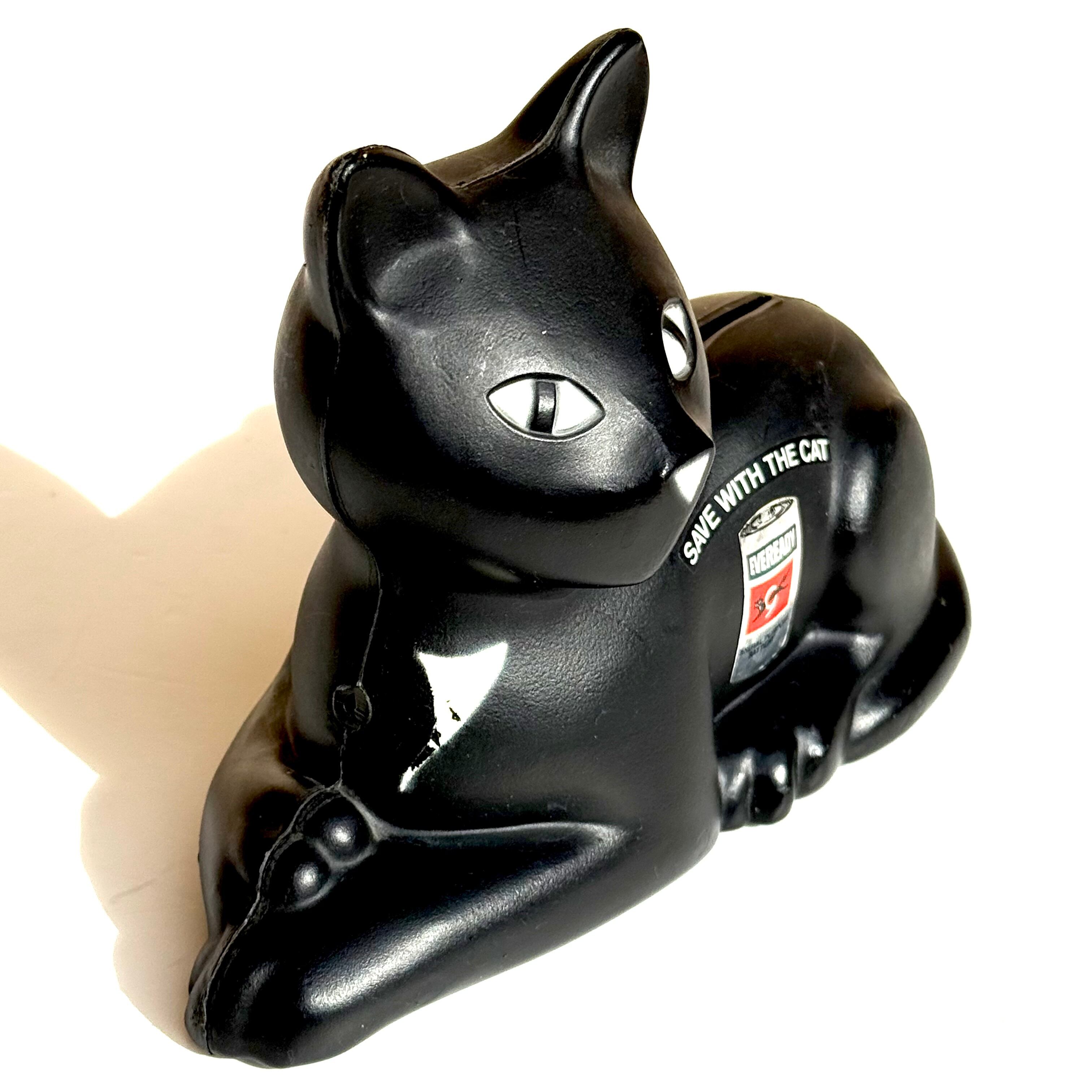 Vintage EVEREADY CAT Coin Bank エバレディ 黒猫 ブラックキャット