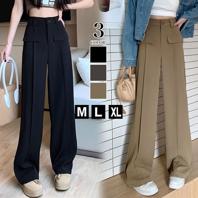 ハイウエスト スラックス レディース 春秋 おしゃれ きれいめ 大人 ビジネス OL オフィス かわいい カジュアル 大人可愛い 大人女子 [LS-CDP100]