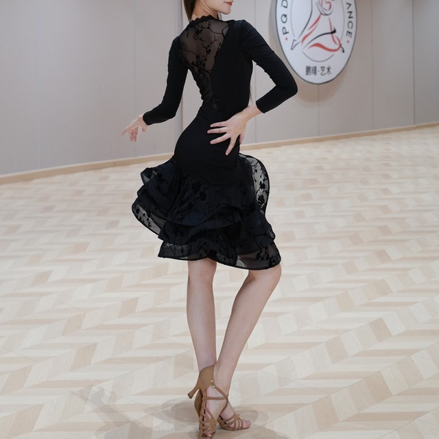 ドレープ フリル ミモレ マーメイドダンススカート  ds1436