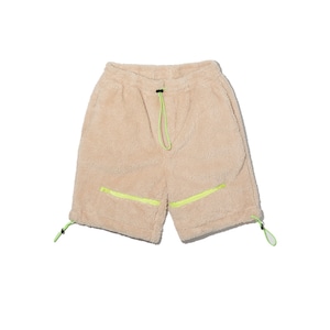 SALE 送料無料【HIPANDA ハイパンダ】メンズ ファー加工 スウェット ショートパンツ MEN'S LETTER LOGO PROCESSED FUR SHORT SWEATPANTS / KHAKI-GREEN・BEIGE・ROSERED