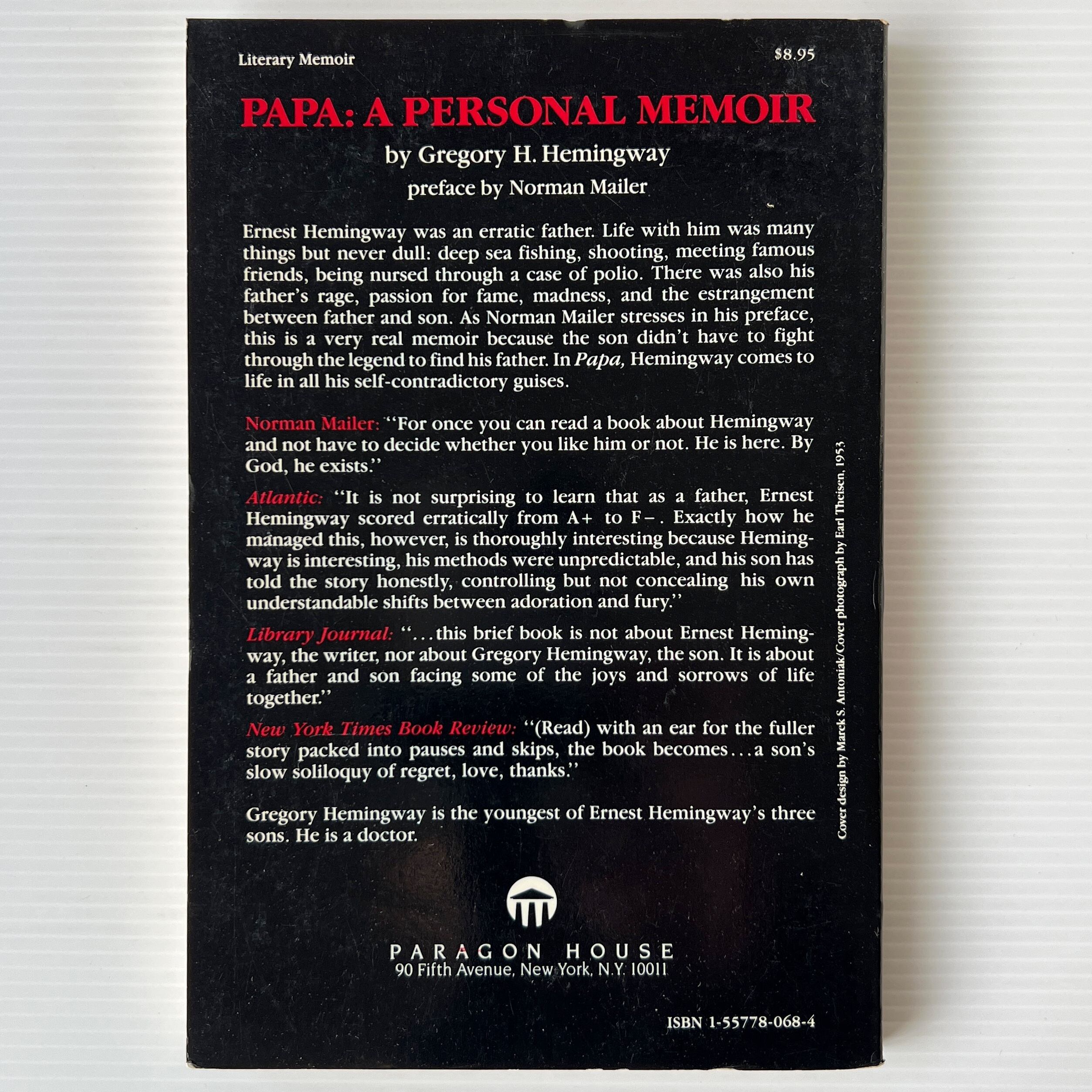 Papa: A Personal Memoir / Gregory H. Hemingway / Paragon House