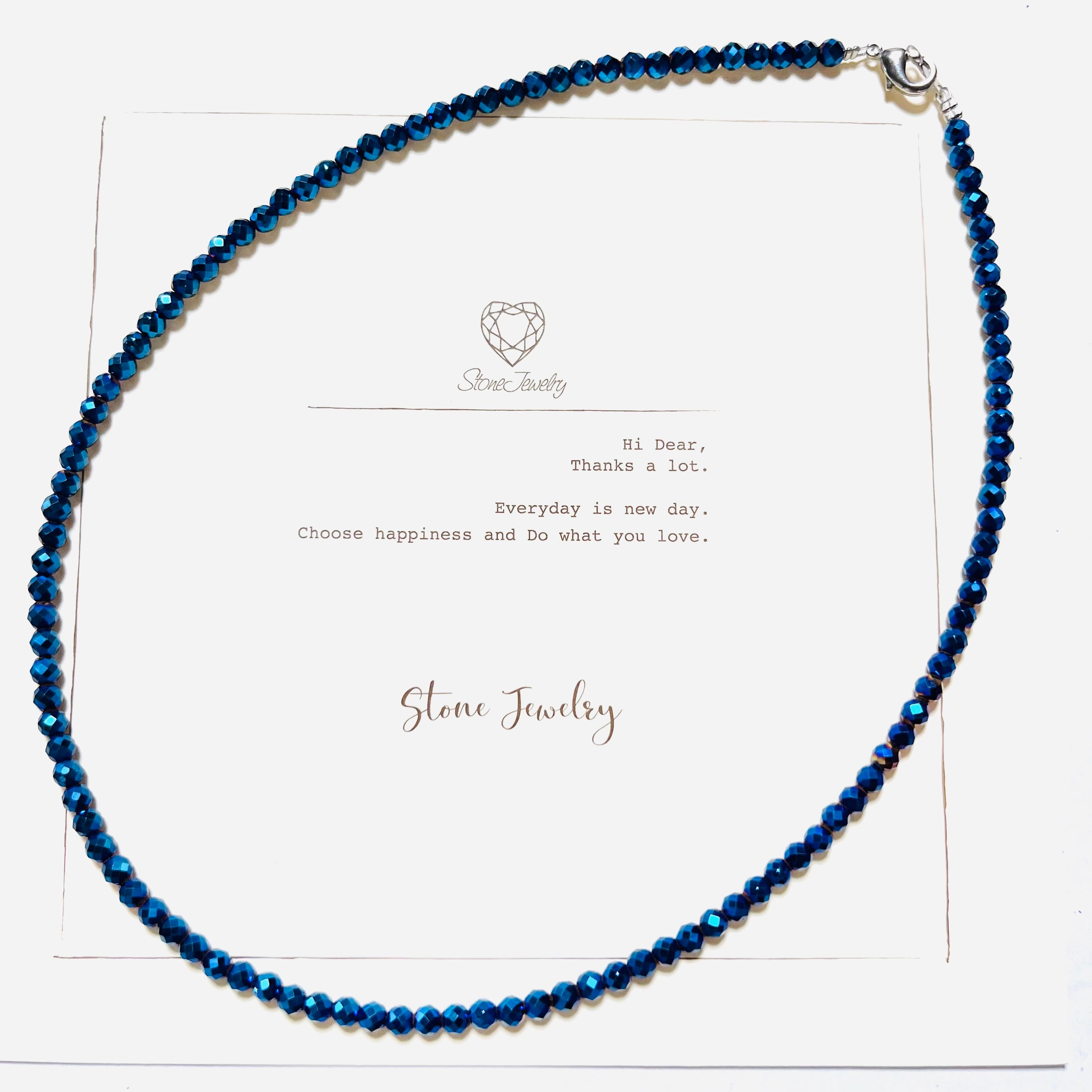 ドジャーブルー メタリックブルー ヘマタイト ネックレス マグネット式55cm ヘマタイトネックレス【ブルー】 | StoneJewelry
