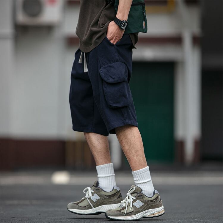 ★CASUAL DRAWSTRING POCKET FIVE-POINT PANTS　　　A0590