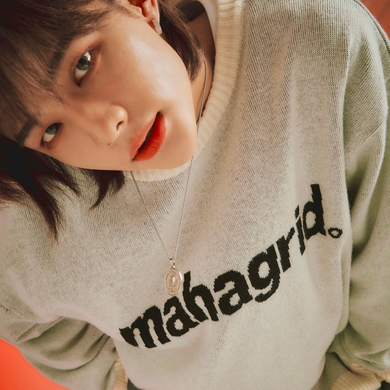 即納】韓国ブランド MAHAGRID BASIC LOGO KNIT SWEATER | 韓国