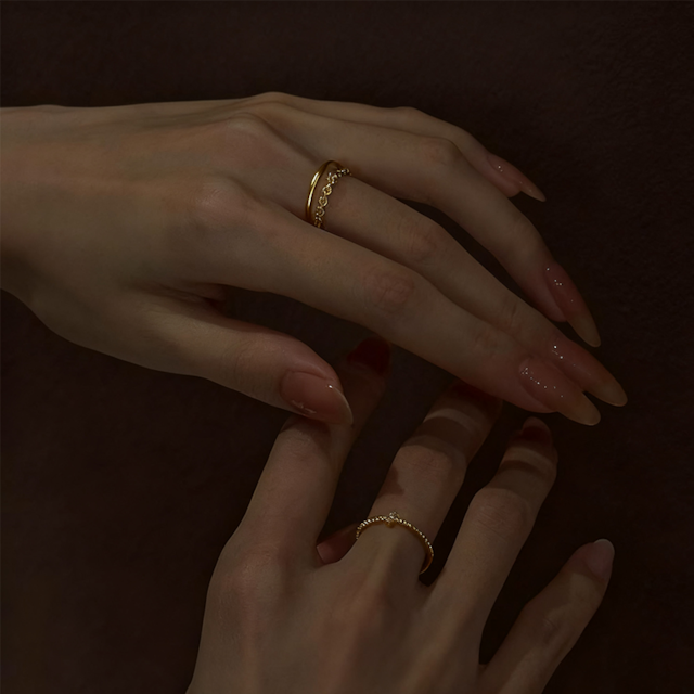 tomr繊細な金色リング 3s