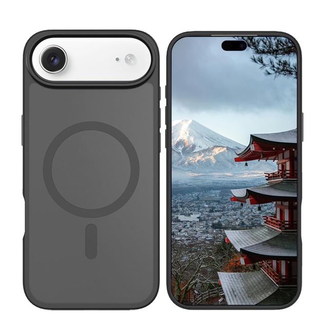 HUAKE 対応 iPhone Air 用 ケース 米軍MIL規格 マグネット充電対応, マット半透明 滑り止め,カメラ保護, 衝撃吸収, 軽量スリム設計 保護カバー(マットブラック)