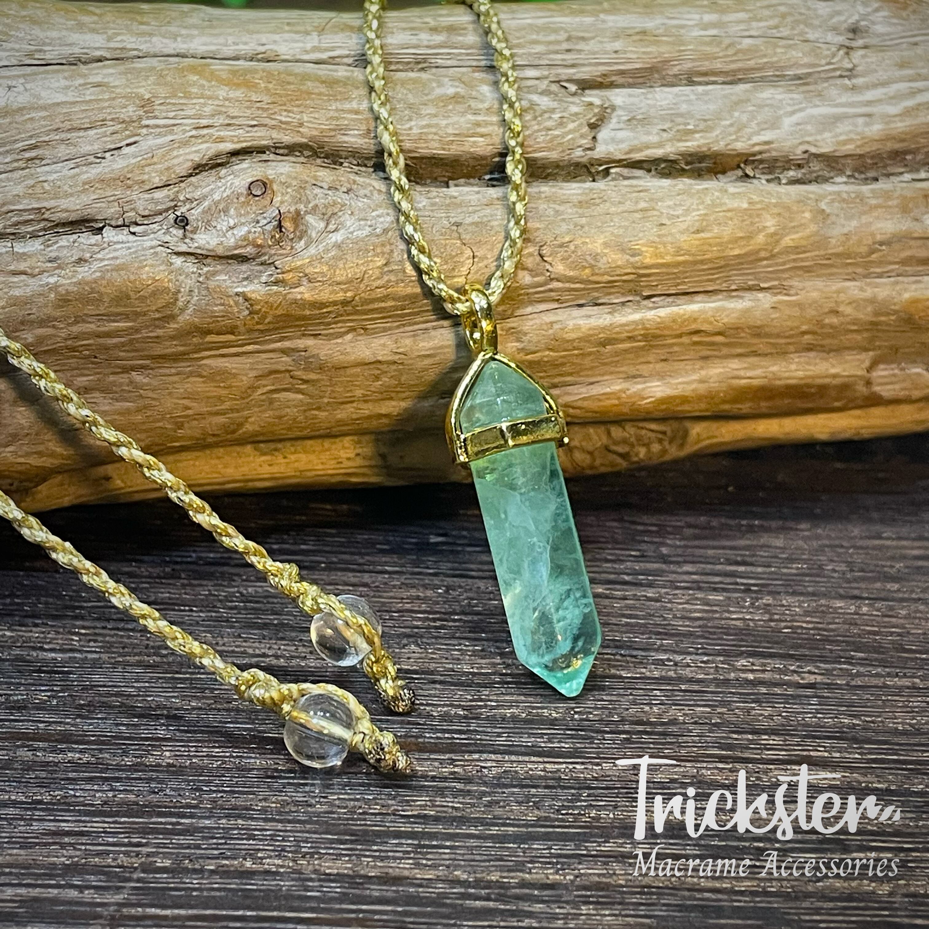 フローライト ペンダント T198 | Trickster マクラメアクセサリー