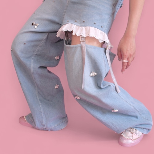 cut off light blue denim