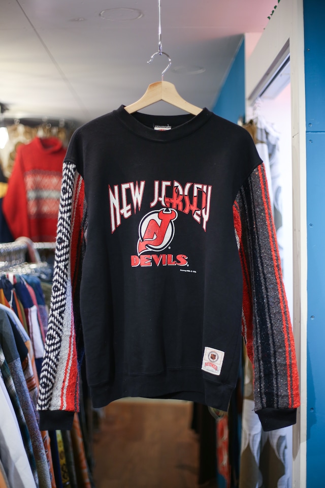 “Remake” sleeve switching Mexican rug print sweat