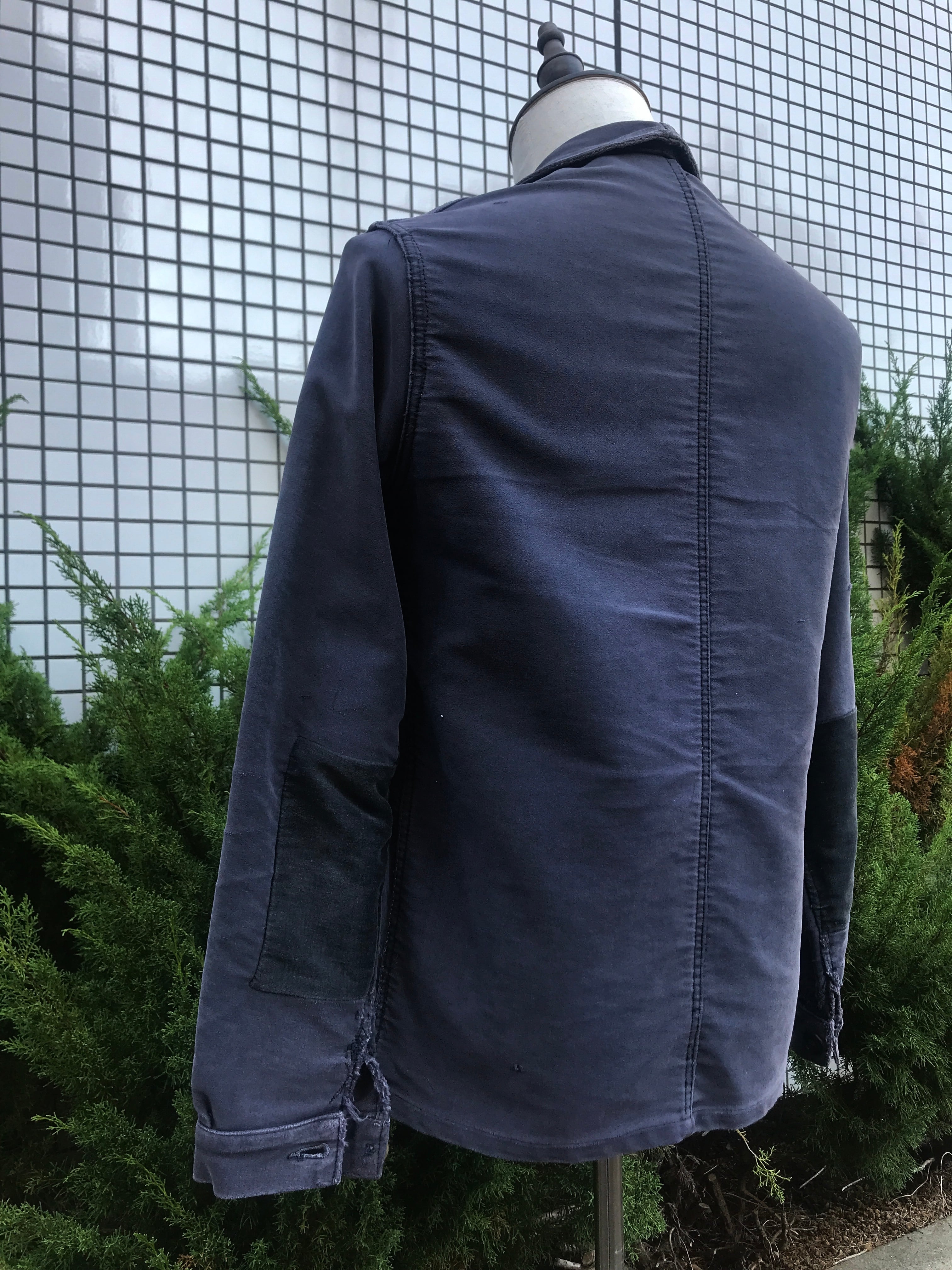 50〜60's]Le Mont St Michel faded Black Moleskin Jacket モンサン