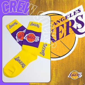 【 Los Angeles Lakers / ロサンゼルス レイカーズ 】 crew socks / クルーソックス / 靴下 / ソックス〚アメリカン雑貨 アメトイ〛