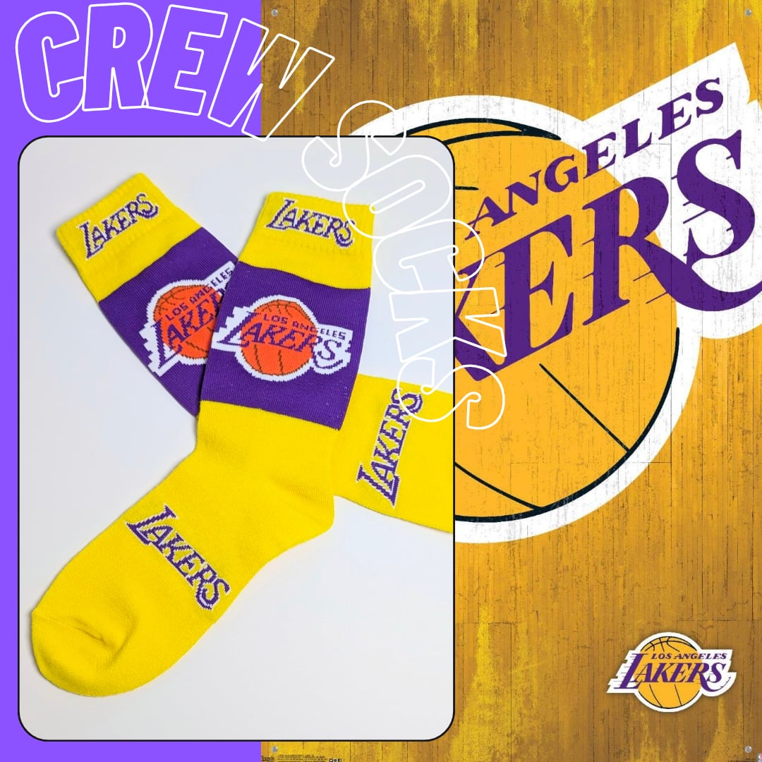 【 Los Angeles Lakers / ロサンゼルス レイカーズ 】 crew socks / クルーソックス / 靴下 / ソックス〚アメリカン雑貨 アメトイ〛