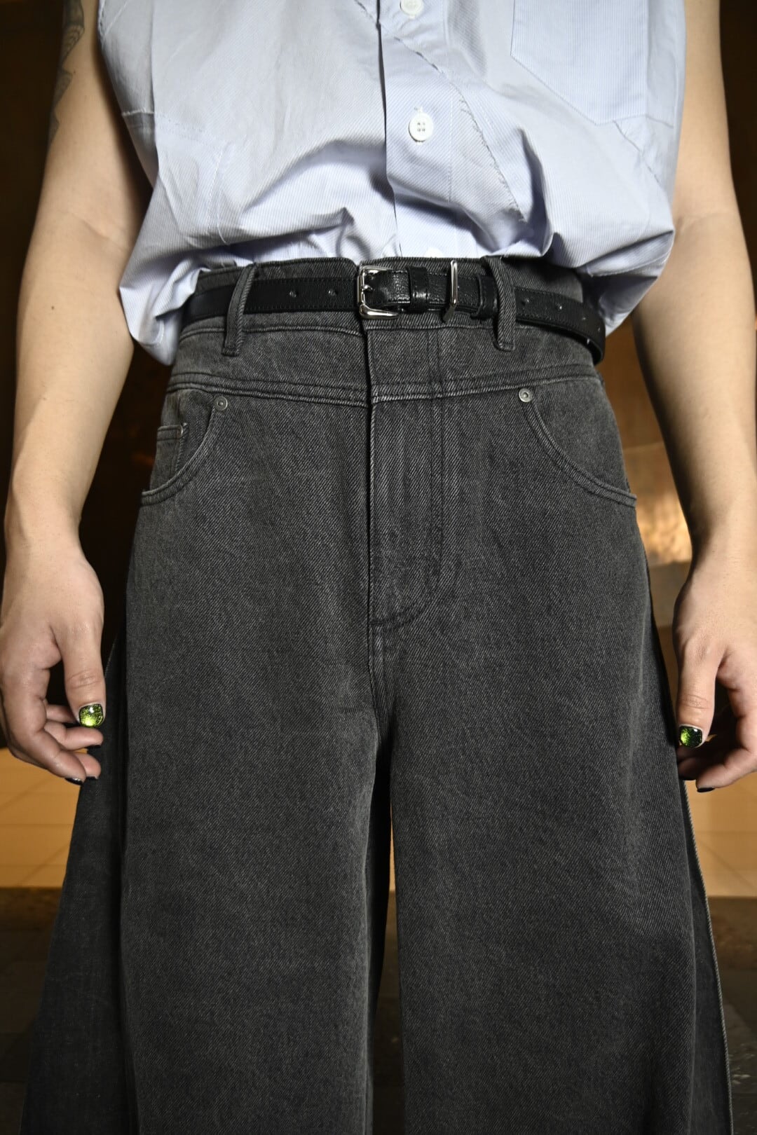 26SS】Feng Chen Wang フェンチェンワン / ワイドレッグデニムパンツ
