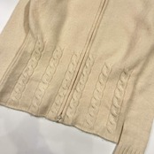 カシミヤ100% THENEWS ザニュース ダブルジップ ニット ジャケット M/アイボリー レディース