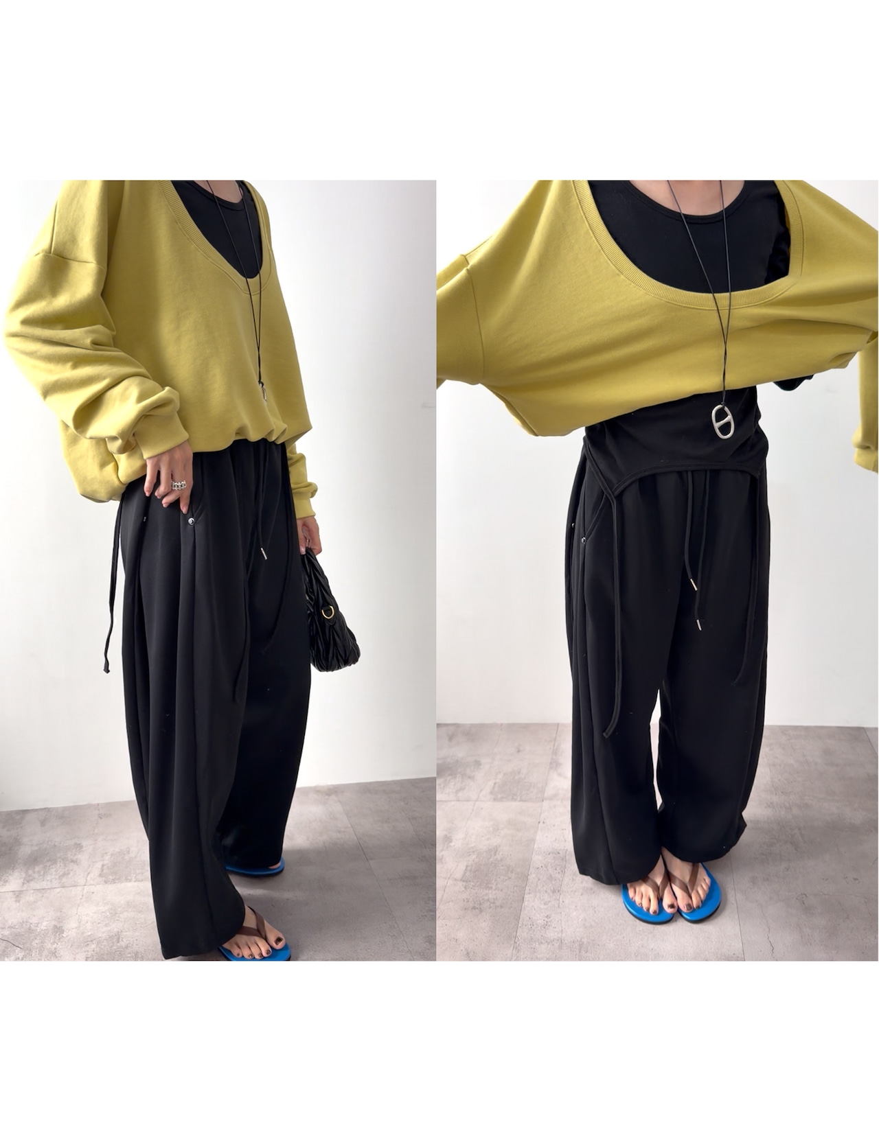 【新作5%OFF・3日間】Deep U-neck Sweat_3colors