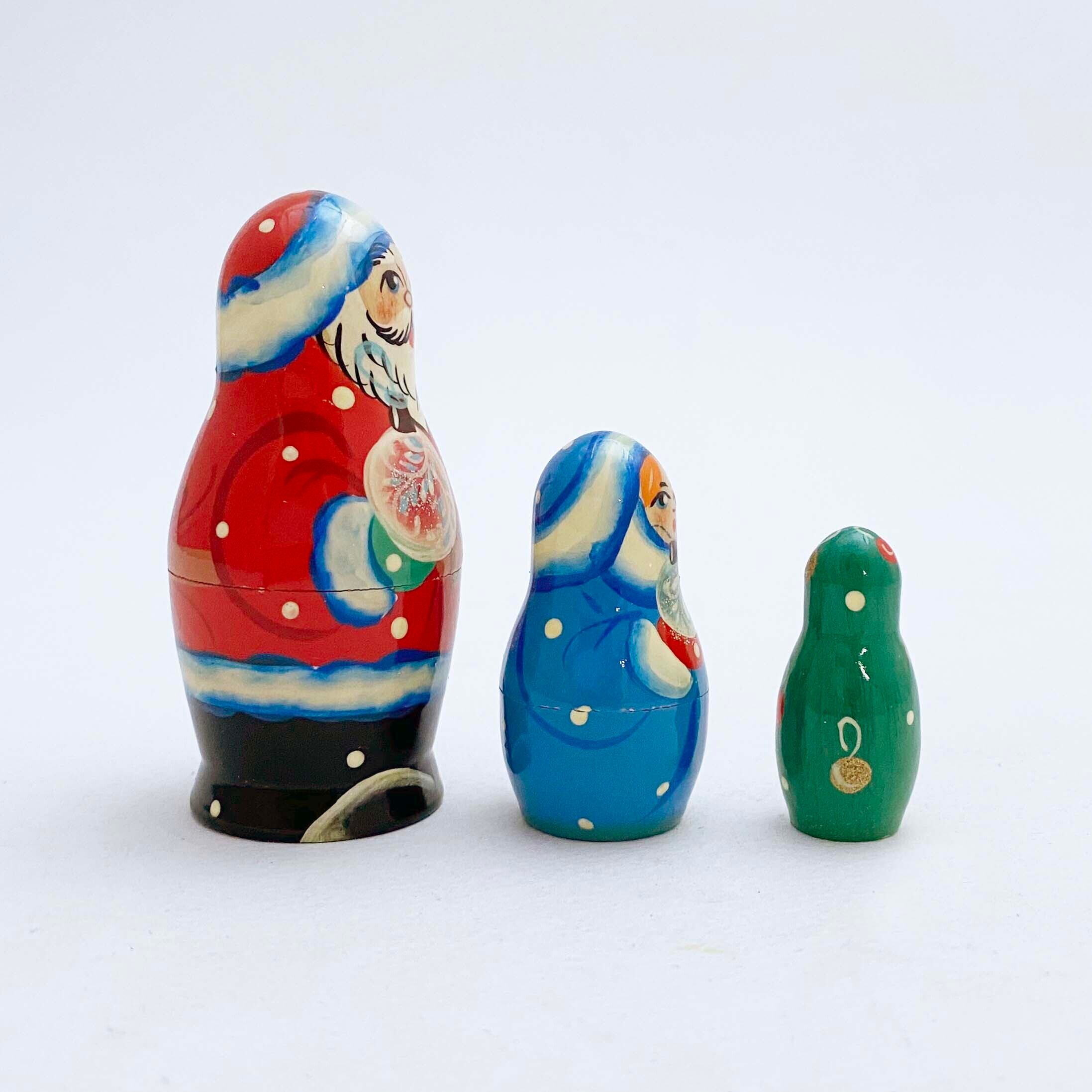 サンタ マトリョーシカ(キーロフ産 / 3個組)