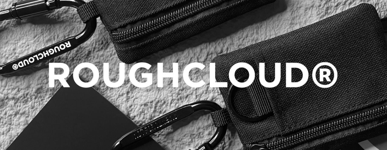 ROUGHCLOUD ブラックレザー ワイヤレスイヤホンポーチ