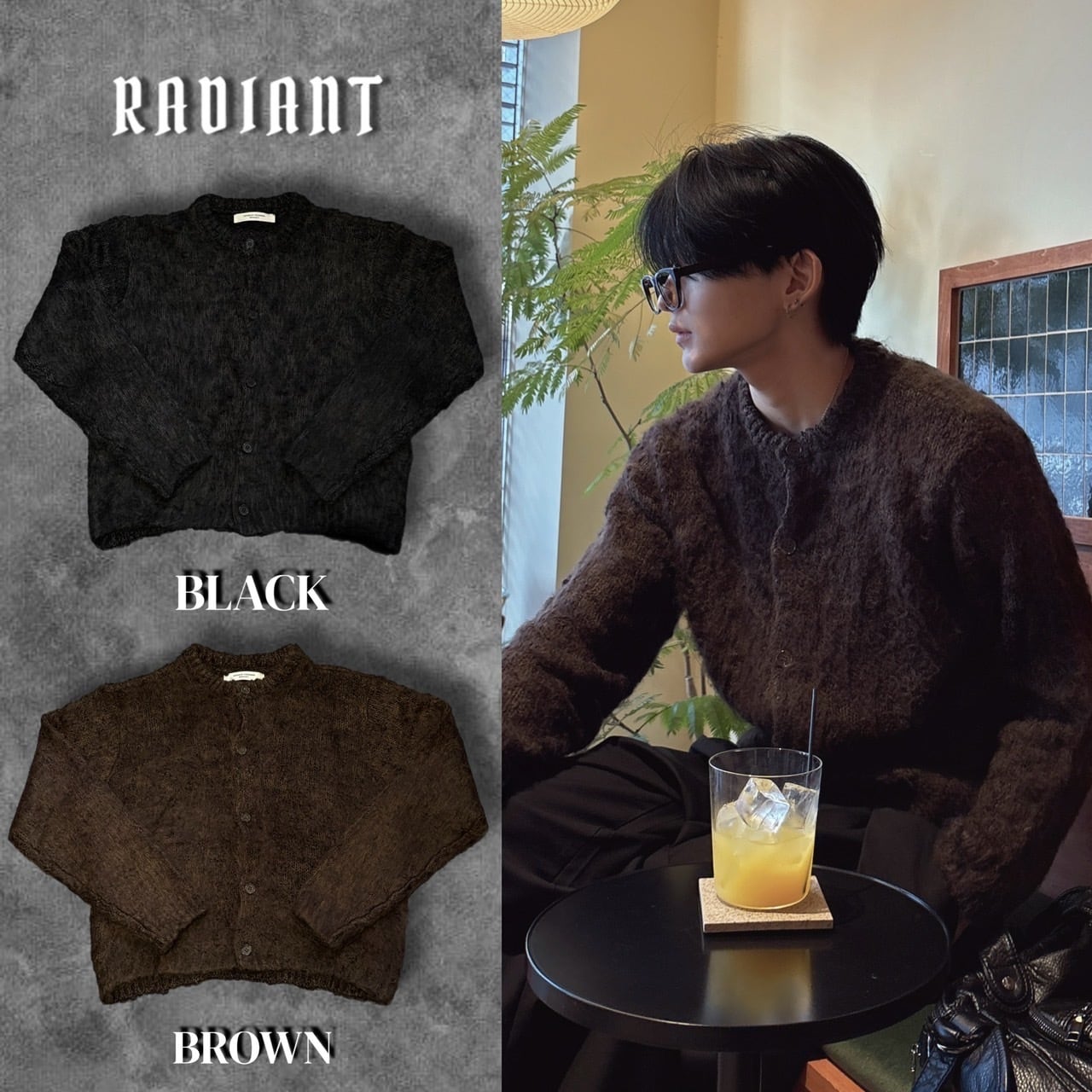 トップス RADIANT Roundneck cropped cardigan 即納】RADIANT Roundneck cropped cardigan | 韓国ファッション
