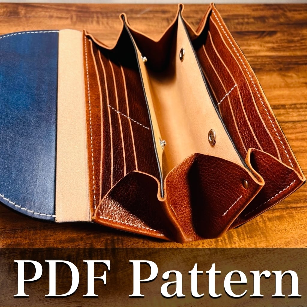 アコーディオン型長財布の型紙 / P-No.3 | Maju T works / Youtube pattern