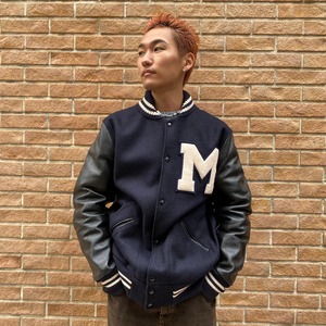 Varsity jacket - Black × Navy