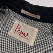 Papas パパス ベルト付き ロング コート サイズ M /ネイビー/メンズ