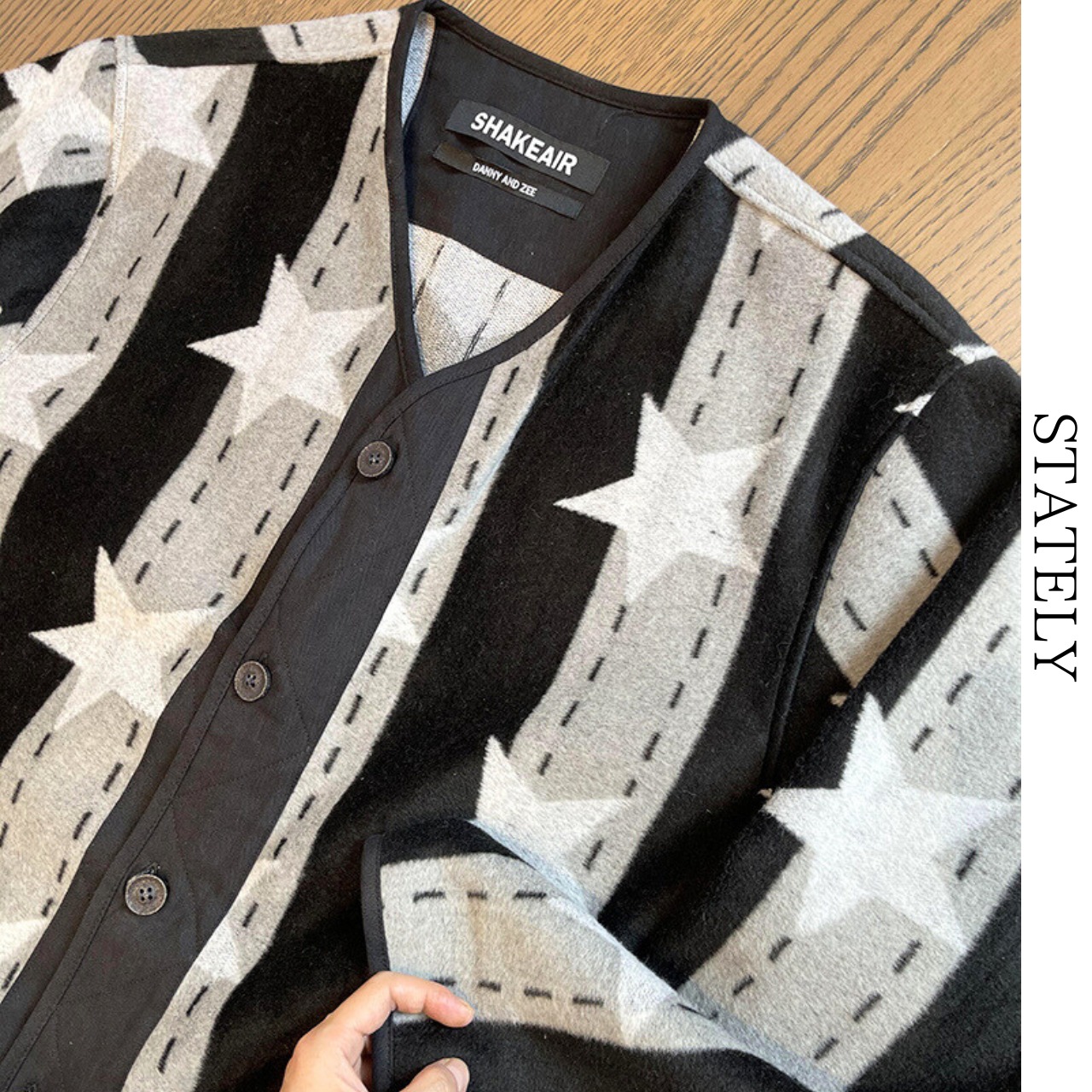 Star Pattern Wool Mix Cardigan_O51・画像8