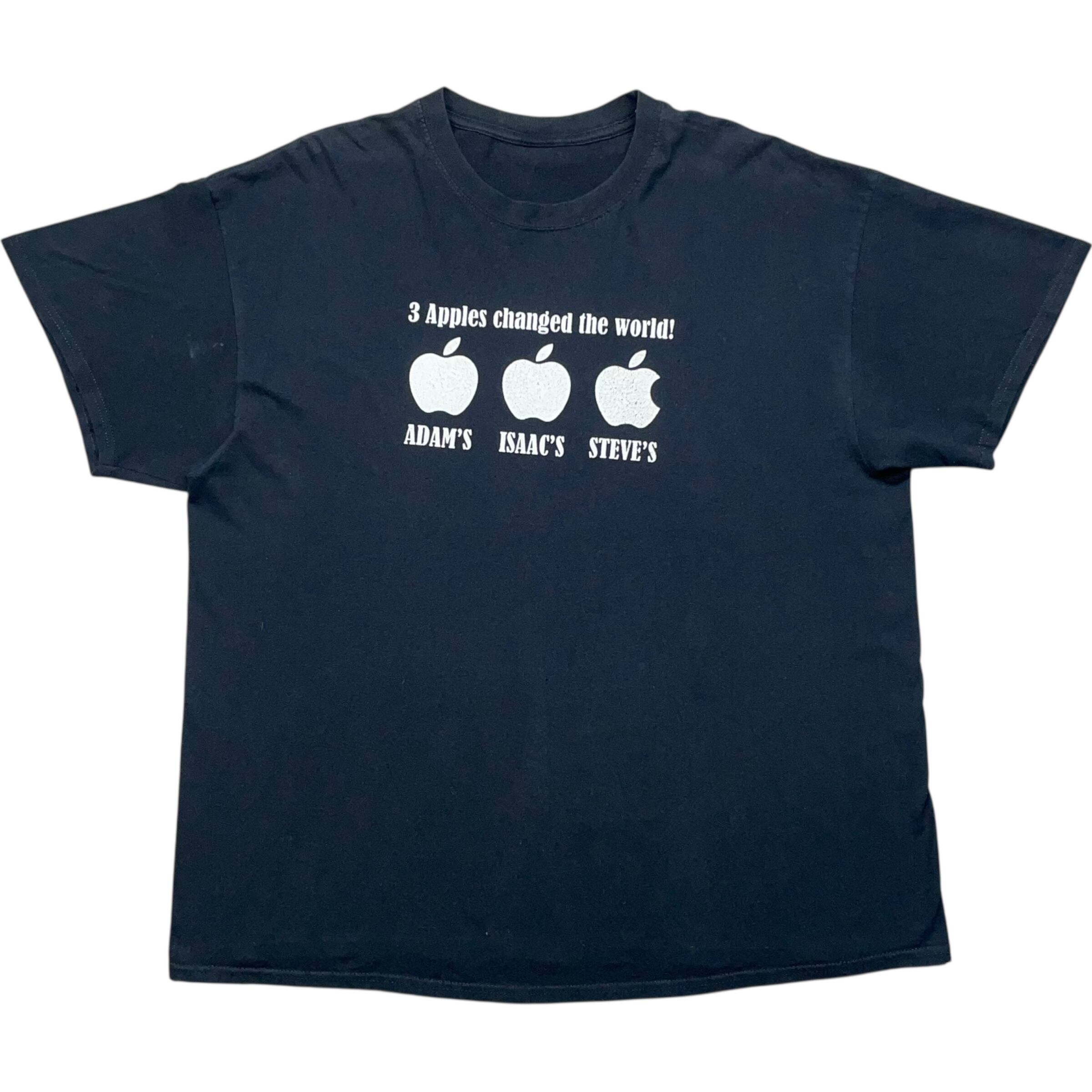 《XL》unknown 企業Tシャツ フロントプリント Apple ブラック no.8533
