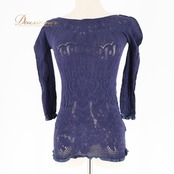 バレエ 衣装 ノーソーイングニット ネイビー系 チャコットロイヤルダンス Chacott ROYAL DANCE 紺 フリル 日本製 社交ダンス 練習 レッスン 伸縮 ストレッチ 上品 かわいい 落ち着いた色 ノーソーイング