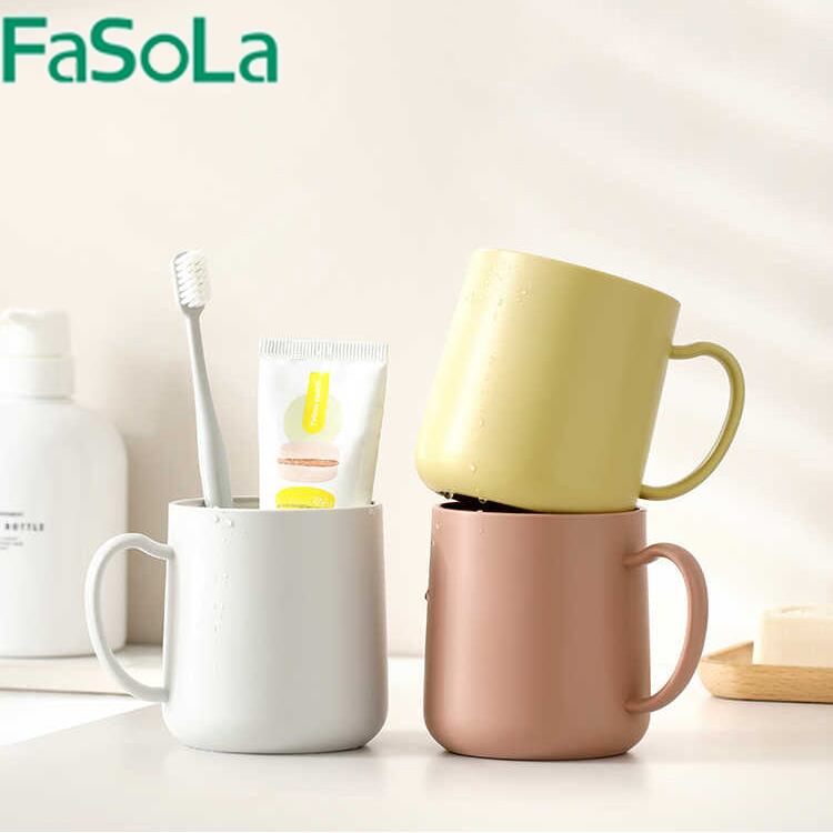 FaSoLa ペアうがいコップセット｜シンプルデザインのプラスチック製