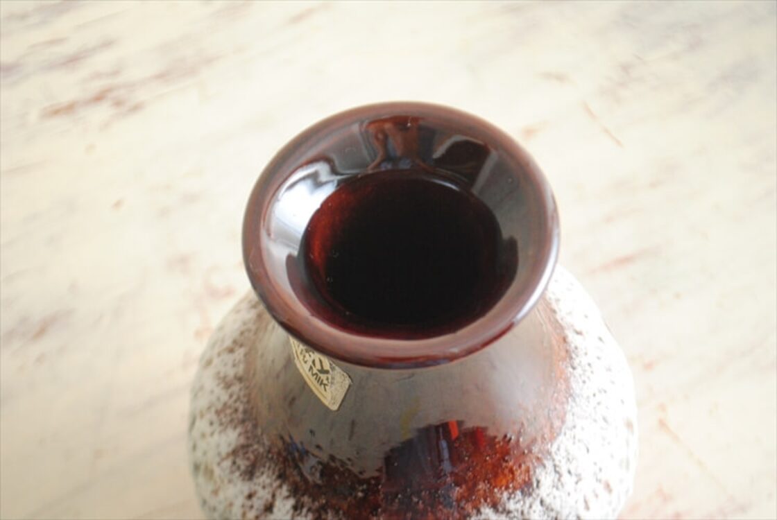 西ドイツ製 ヴィンテージ Bay Keramik 陶器の花瓶 Fat Lava 花器 