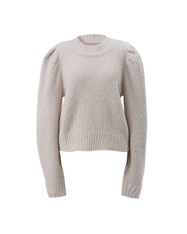 ボリュームスリーブニット -ファンシー- petite　ホワイト