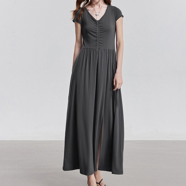Gray Elegant Dress / グレー エレガント ワンピース