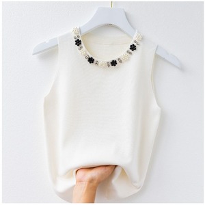 ビジューノースリーブニット　2385