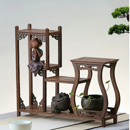 ディスプレイラック 木製 コレクションラック リビング デスク 置物 レトロ ヴィンテージ おしゃれ 北欧