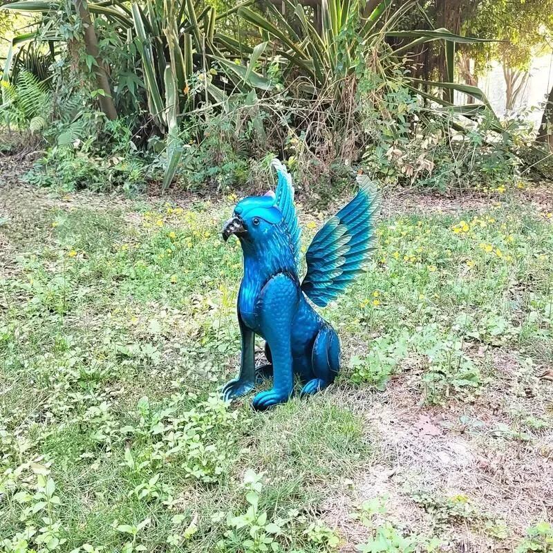 石像風グリフォン 樹脂製 神話の守護者が佇むガーデンオブジェ 143-212 ガーデンオーナメント オブジェ 庭 グリフィン像 神話 置物 屋外