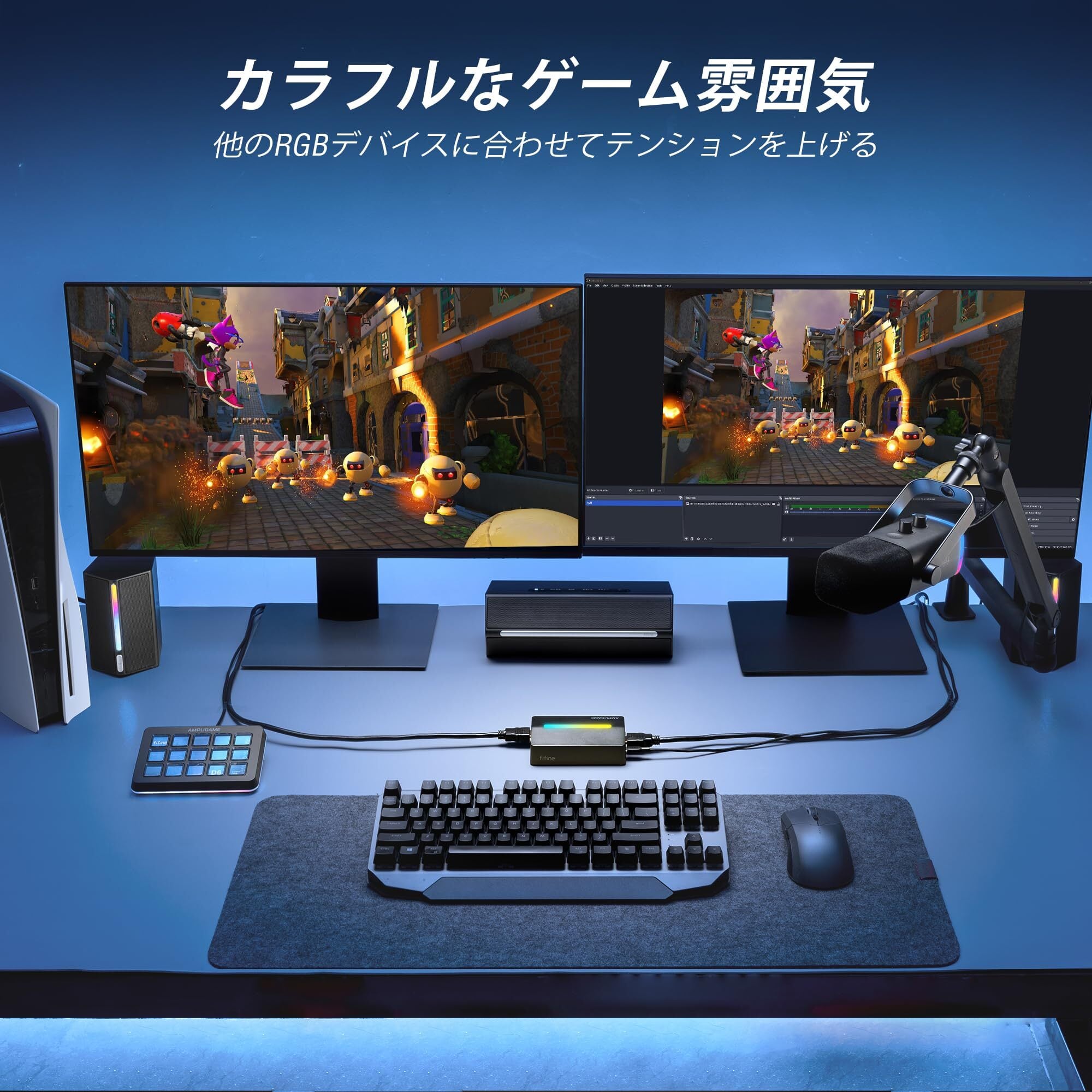 FIFINE キャプチャーボード Switch対応 4K パススルー 1080P 60FPS