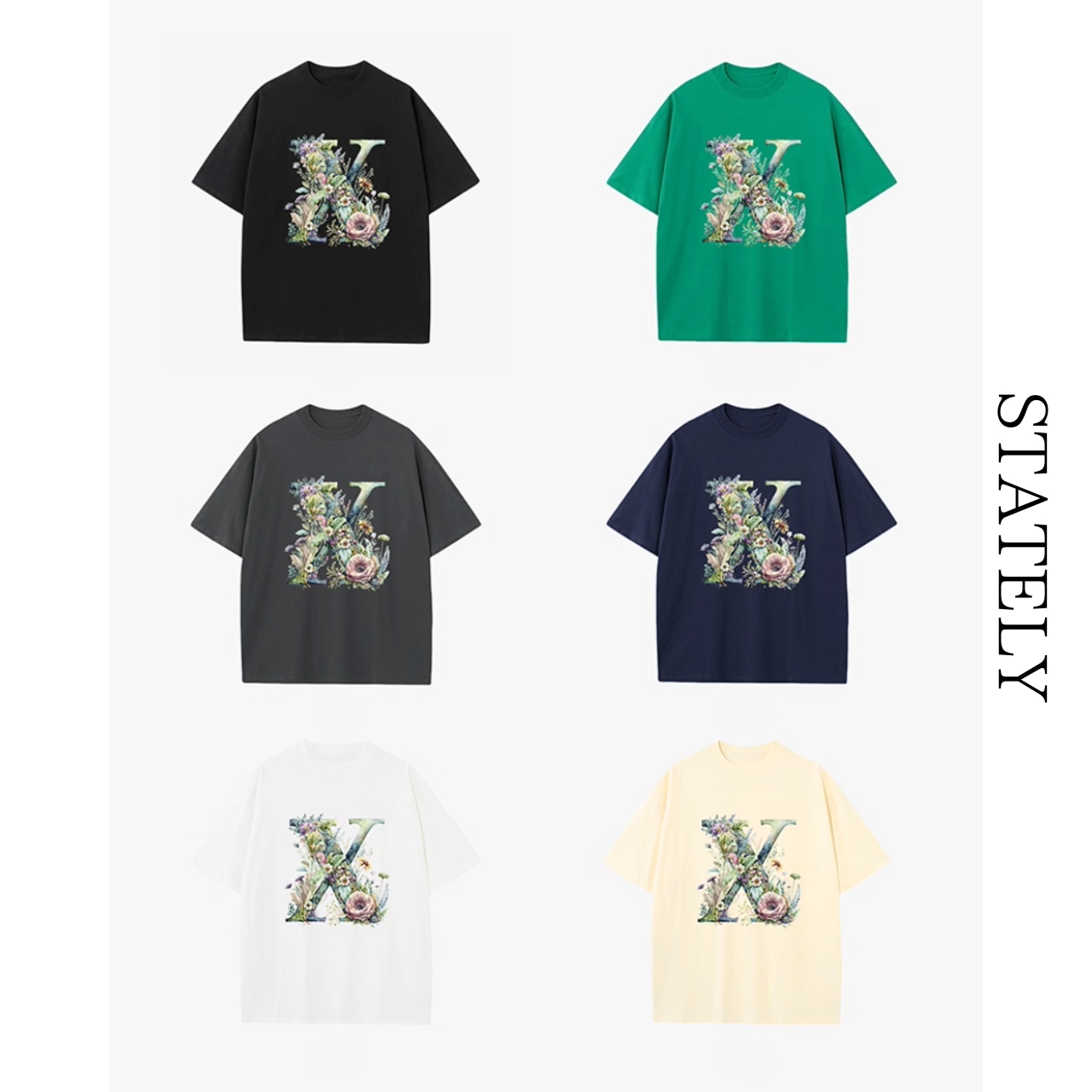 フローラルモノグラムTシャツ/6color_T217・画像2