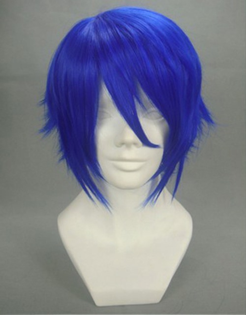 【135A】コスプレ耐熱ウィッグ ブルー ショートミディアムウィッグ ★魔入りました!入間くん/鈴木入間 ★弱虫ペダル/真波山岳 ★イナズマイレブン/一星充 等 ★即納品★