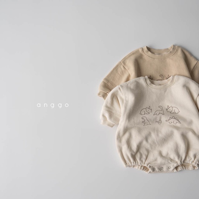 【予約　2024 spring】dinaso sweat rompers〔ダイナソースウェットロンパース〕　anggo